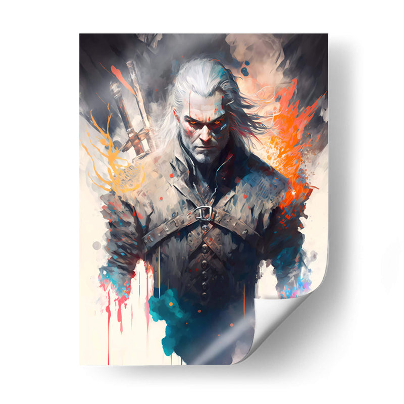 Geralt The Witcher - Impressionist Hero | Cuadro decorativo de Canvas Lab