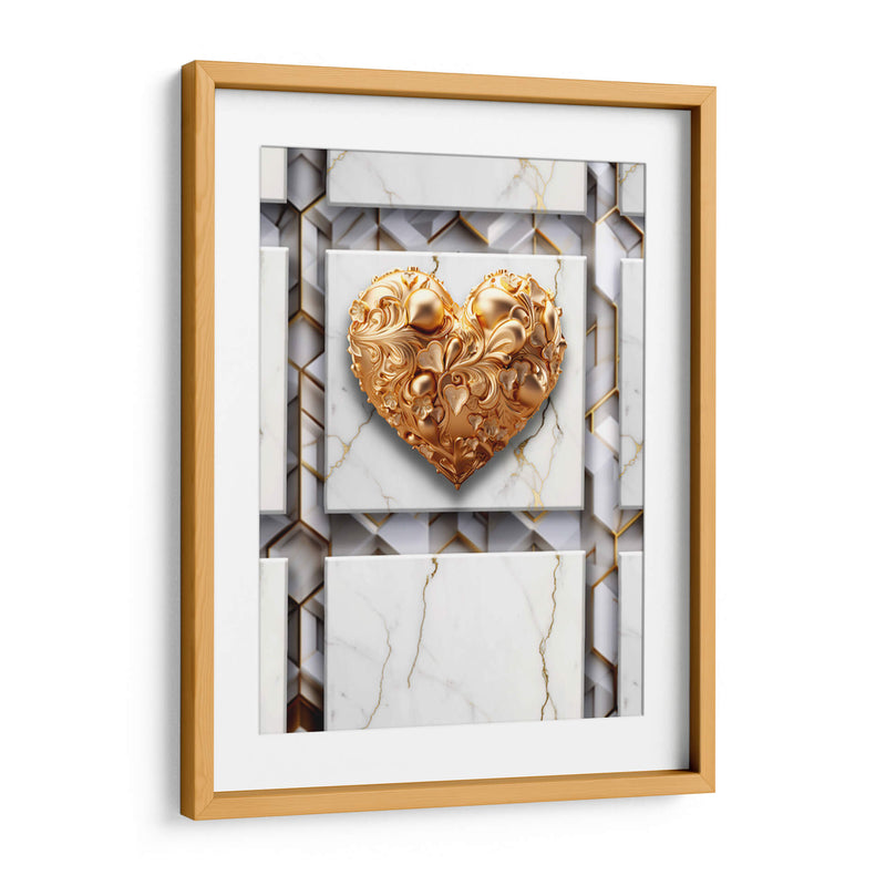 Corazón de Oro sobre Mármol Blanco - DeLaVegaGaming | Cuadro decorativo de Canvas Lab