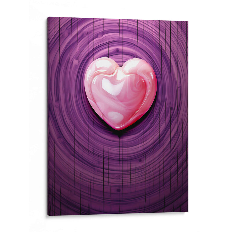 Corazón Rosa de Mármol Sobre Madera Púrpura - DeLaVegaGaming | Cuadro decorativo de Canvas Lab