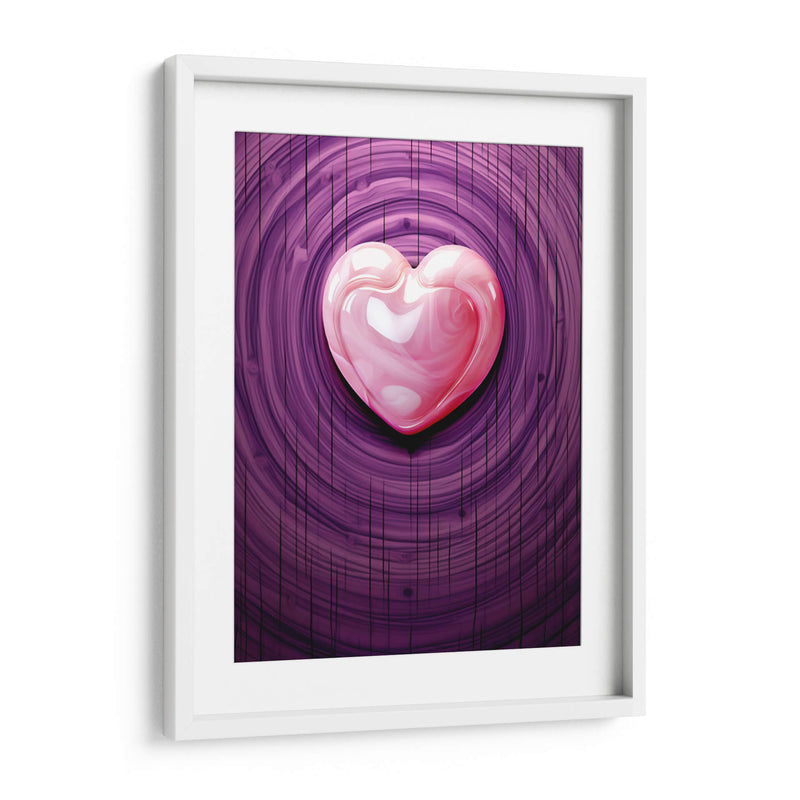 Corazón Rosa de Mármol Sobre Madera Púrpura - DeLaVegaGaming | Cuadro decorativo de Canvas Lab