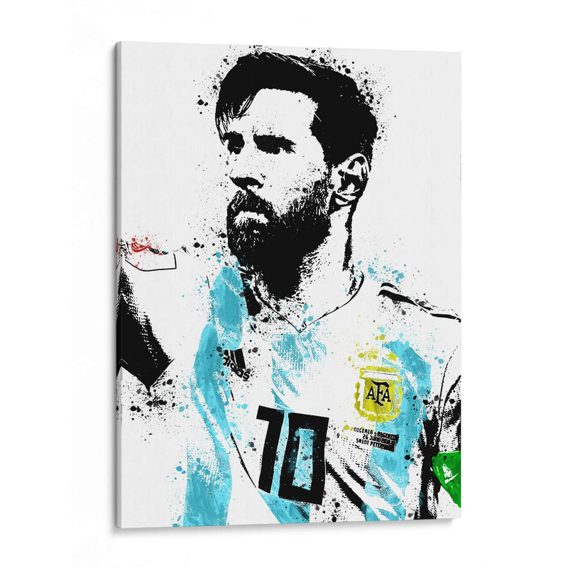 Messi Stencil Argentina - Fake Classics | Cuadro decorativo de Canvas Lab