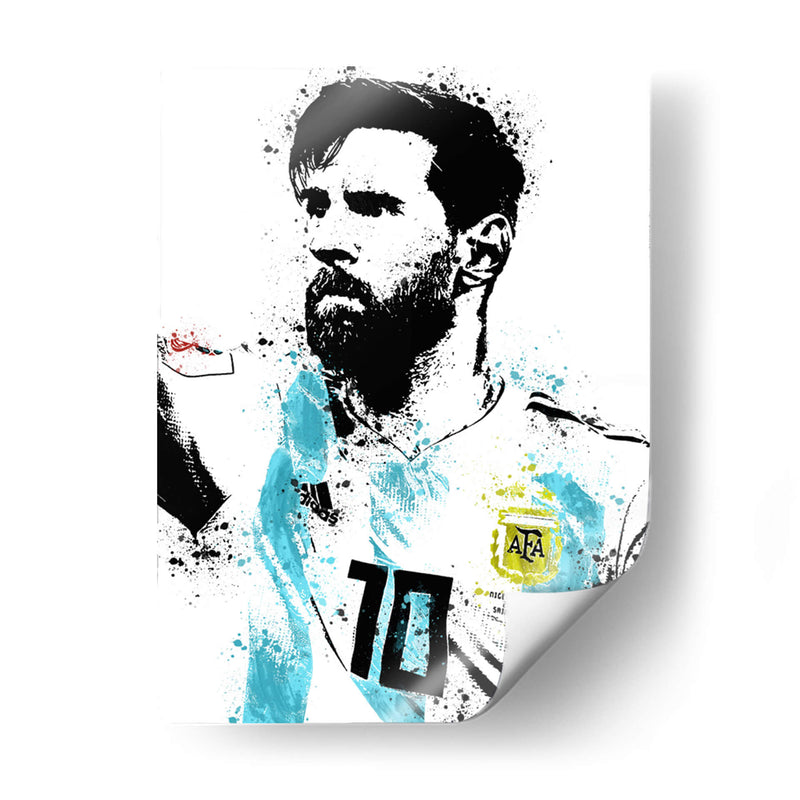 Messi Stencil Argentina - Fake Classics | Cuadro decorativo de Canvas Lab