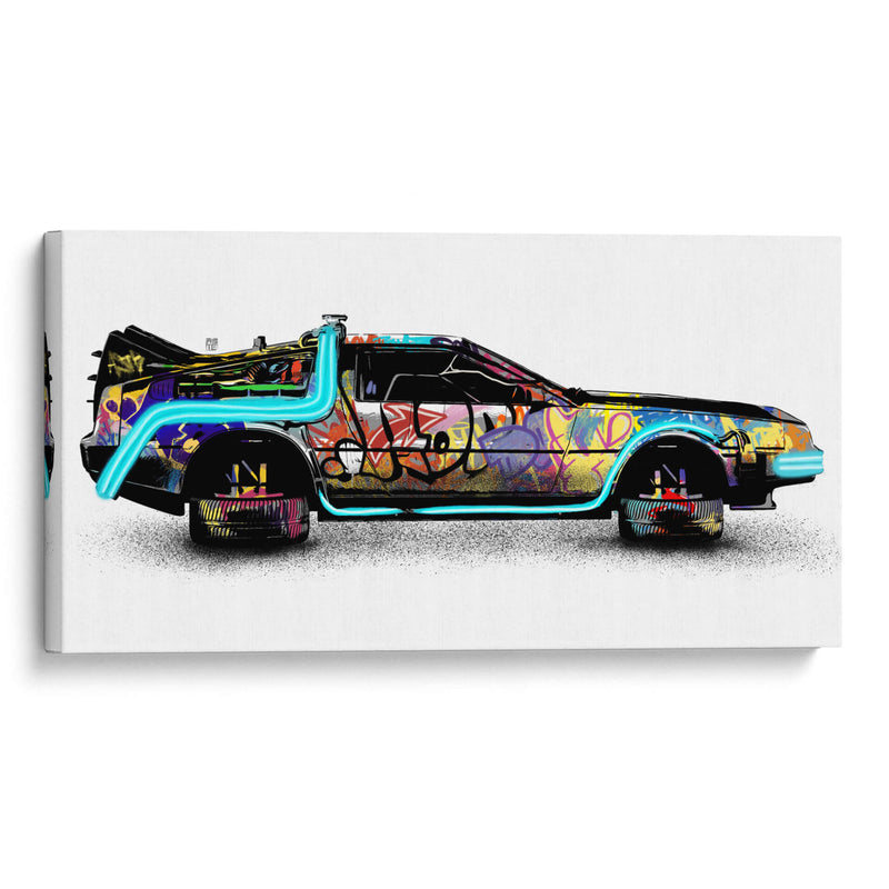 DeLorean Graffiti - David Aste | Cuadro decorativo de Canvas Lab