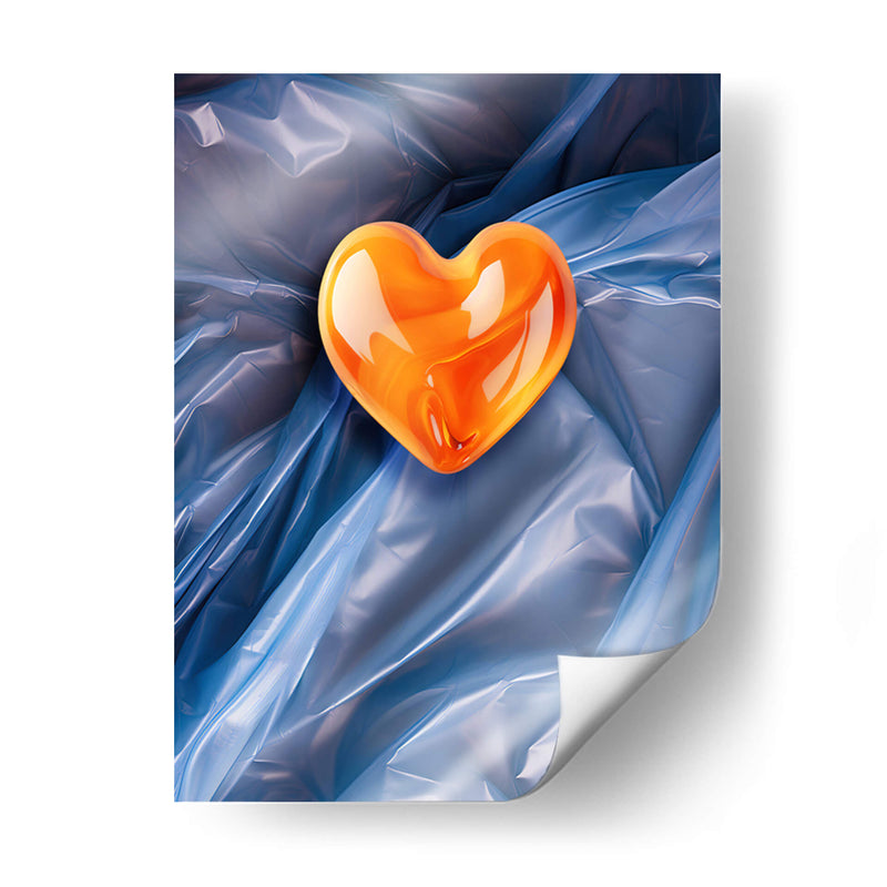 Corazón Naranja de Dulce en un Fondo de Plástico - DeLaVegaGaming | Cuadro decorativo de Canvas Lab