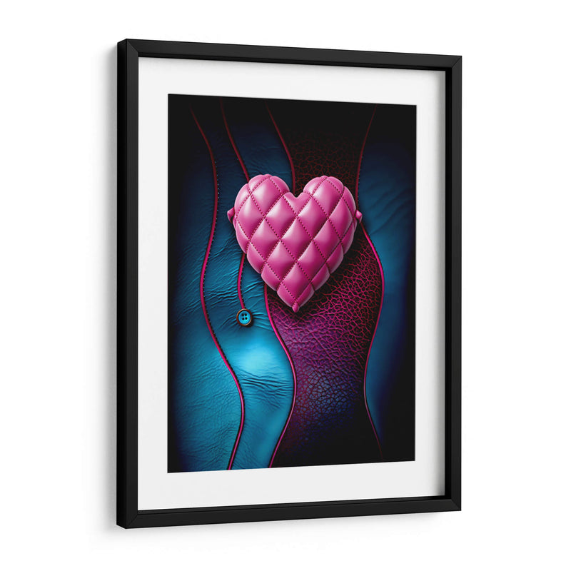 Corazón Rosa de Piel Sobre Piel Rosa y Azúl - DeLaVegaGaming | Cuadro decorativo de Canvas Lab