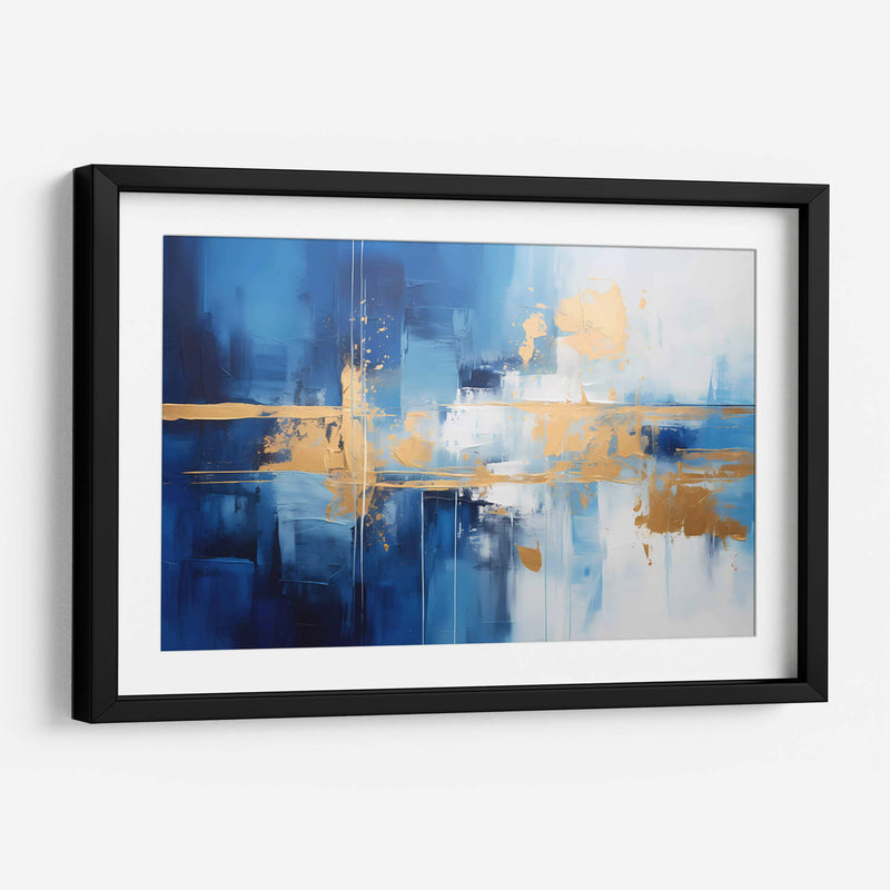 Abstracto Azul Y Dorado - Obed Pereyra | Cuadro decorativo de Canvas Lab