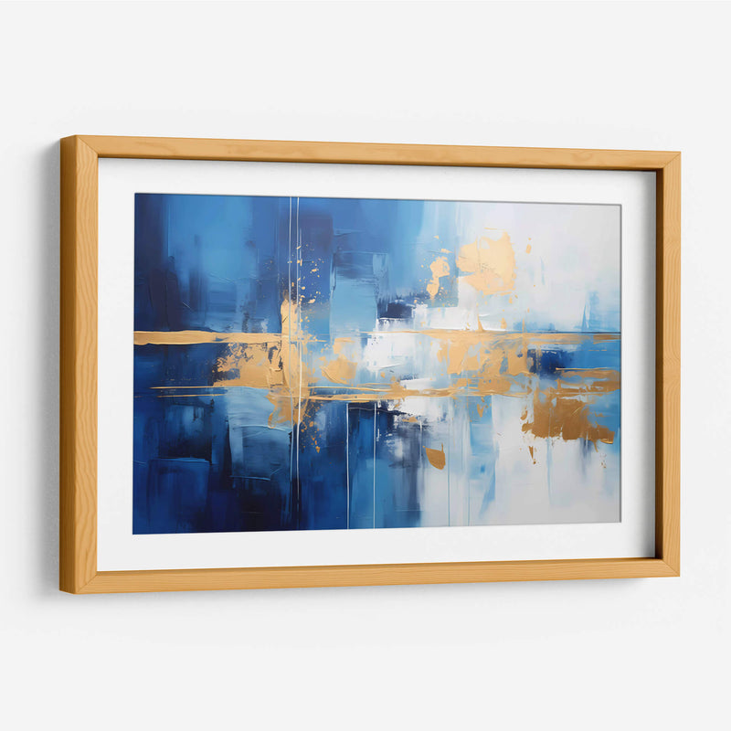 Abstracto Azul Y Dorado - Obed Pereyra | Cuadro decorativo de Canvas Lab