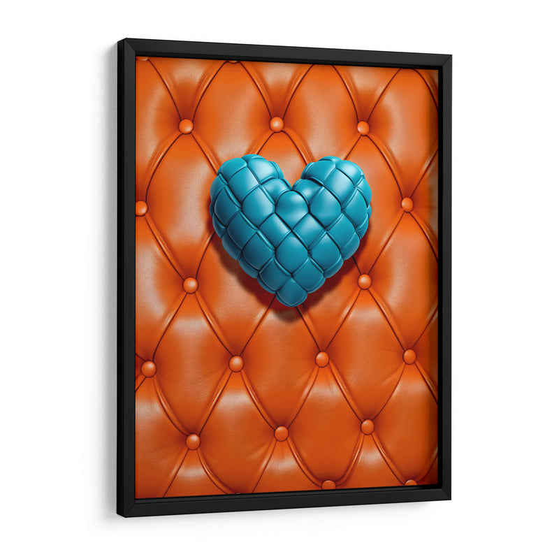 Corazón de Piel Verde Azul Sobre Piel Naranja - DeLaVegaGaming | Cuadro decorativo de Canvas Lab