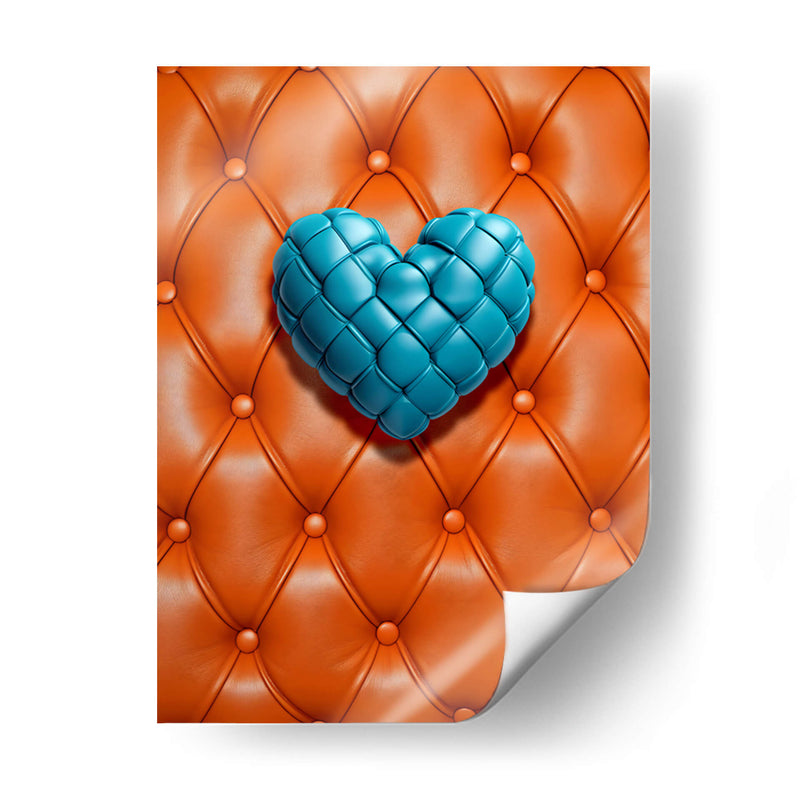 Corazón de Piel Verde Azul Sobre Piel Naranja - DeLaVegaGaming | Cuadro decorativo de Canvas Lab