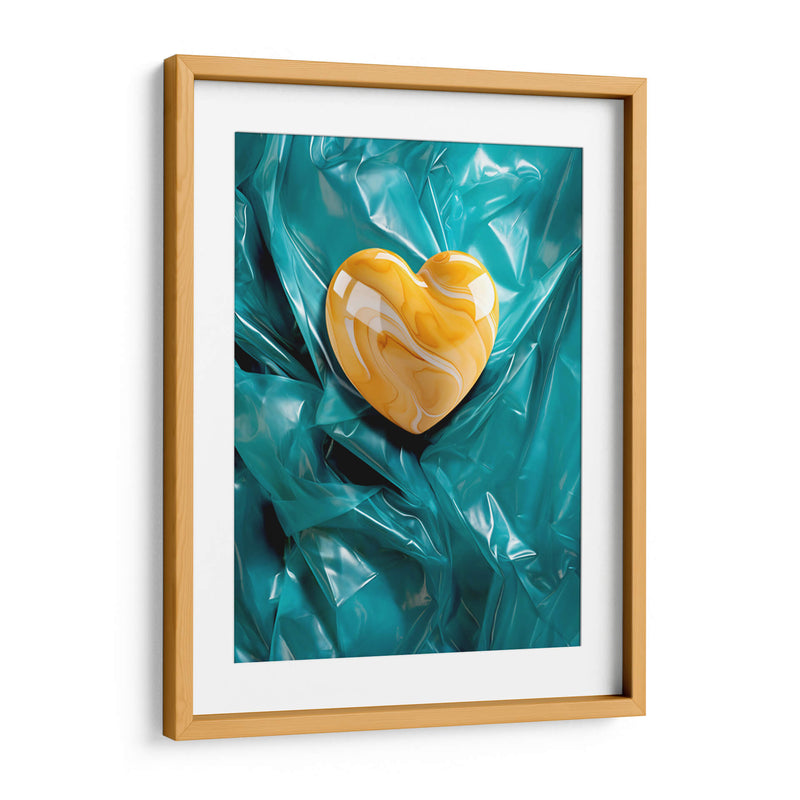 Corazón de Mármol Amarillo Sobre Plástico Verde - DeLaVegaGaming | Cuadro decorativo de Canvas Lab