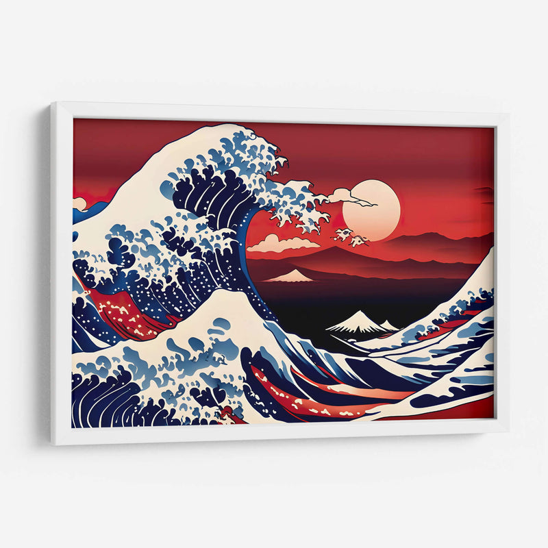 La Gran Ola Cielo Rojo - Mavel Per | Cuadro decorativo de Canvas Lab