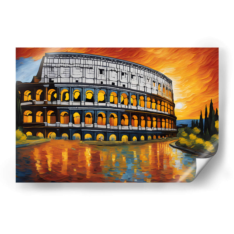 Coliseo Romano al estilo Vicent Van Gogh - Mavel Per | Cuadro decorativo de Canvas Lab