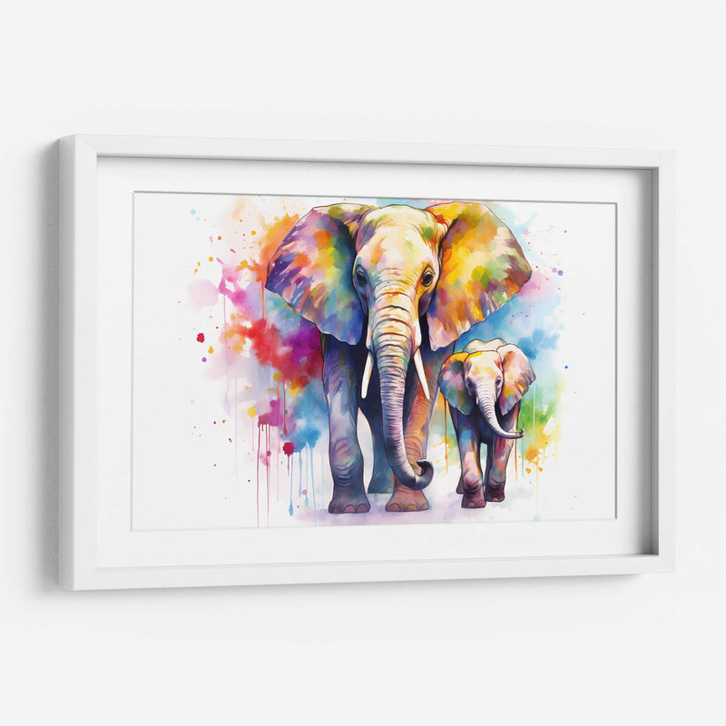 Familia De Elefantes - Dominico Zafri | Cuadro decorativo de Canvas Lab