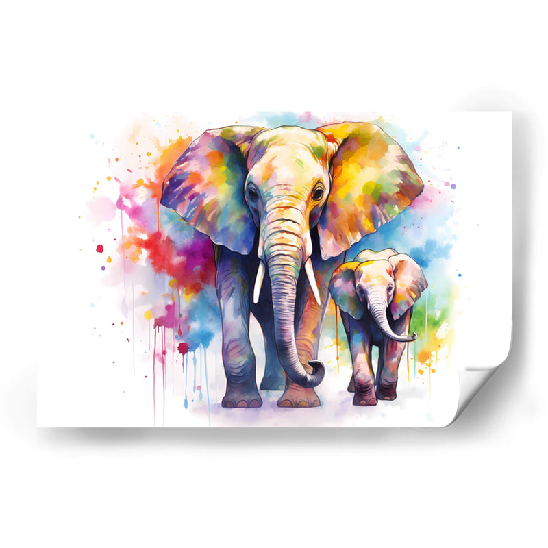 Familia De Elefantes - Dominico Zafri | Cuadro decorativo de Canvas Lab