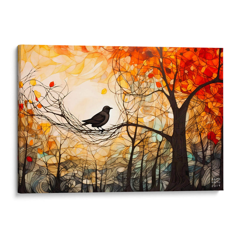 Pájaro en otoño - Artomato | Cuadro decorativo de Canvas Lab