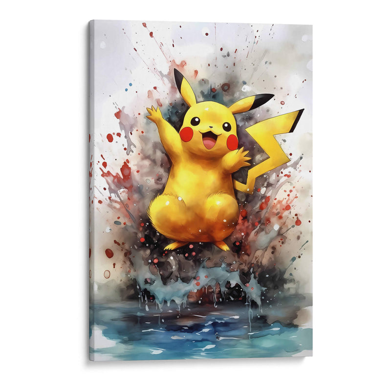 Pikachu Feliz - Impressionist Hero | Cuadro decorativo de Canvas Lab