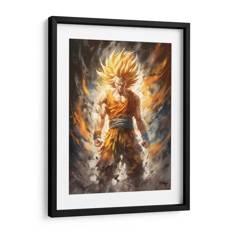 Saiyan Goku - Impressionist Hero | Cuadro decorativo de Canvas Lab