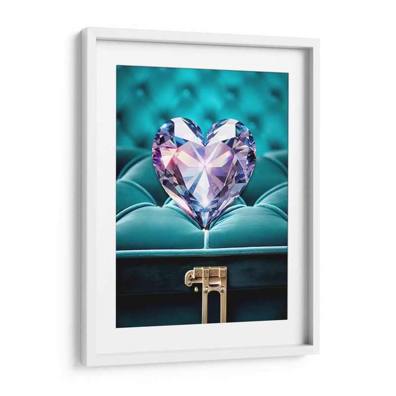 Crorazón de Diamante Iridiscente En Estuche de Terciopelo  - DeLaVegaGaming | Cuadro decorativo de Canvas Lab