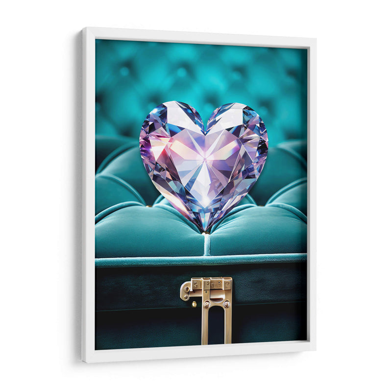 Crorazón de Diamante Iridiscente En Estuche de Terciopelo  - DeLaVegaGaming | Cuadro decorativo de Canvas Lab
