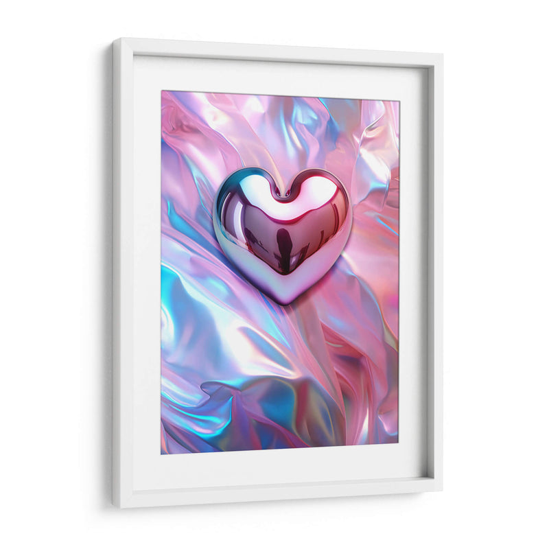 Corazón Iridiscente Sobre Colores Pastel - I - DeLaVegaGaming | Cuadro decorativo de Canvas Lab