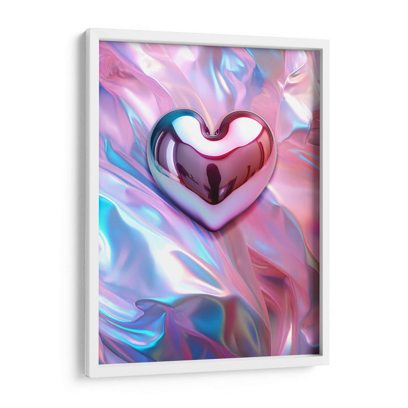 Corazón Iridiscente Sobre Colores Pastel - I - DeLaVegaGaming | Cuadro decorativo de Canvas Lab