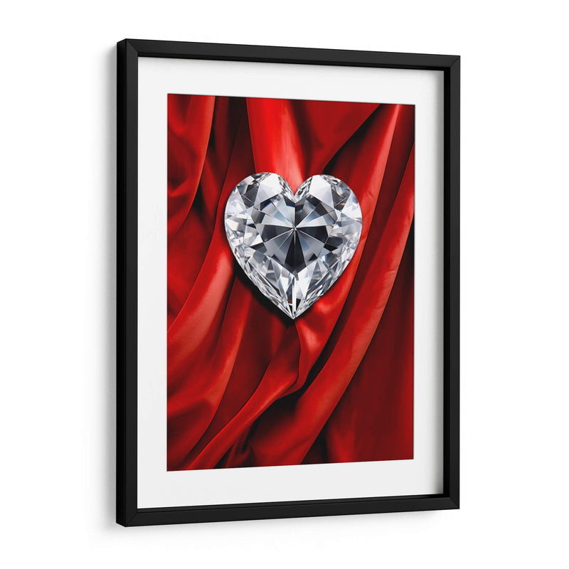 Corazón de Diamante Sobre Terciopelo Rojo - DeLaVegaGaming | Cuadro decorativo de Canvas Lab
