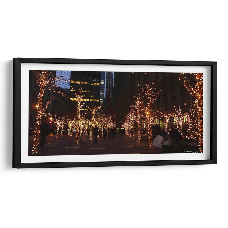 Árboles iluminados en navidad - 5000 grados | Cuadro decorativo de Canvas Lab
