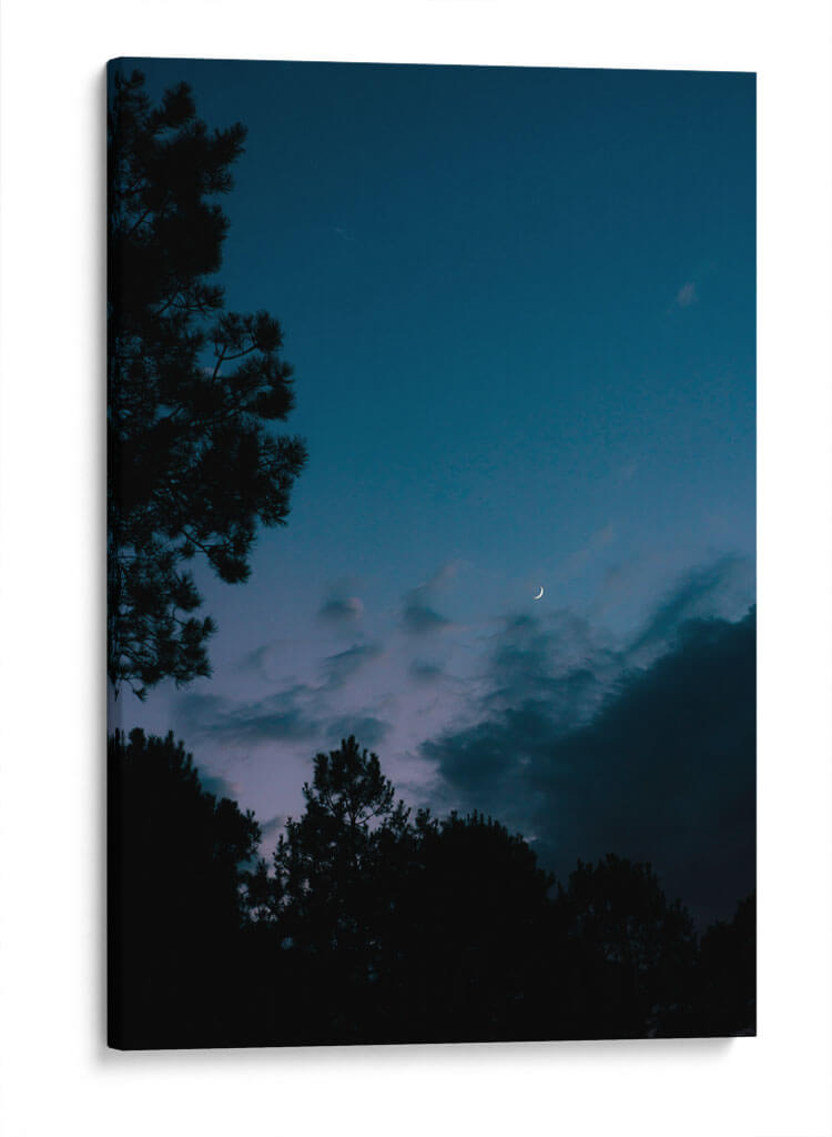 Atardecer con luna en cuarto creciente - Enrique Estrada | Cuadro decorativo de Canvas Lab