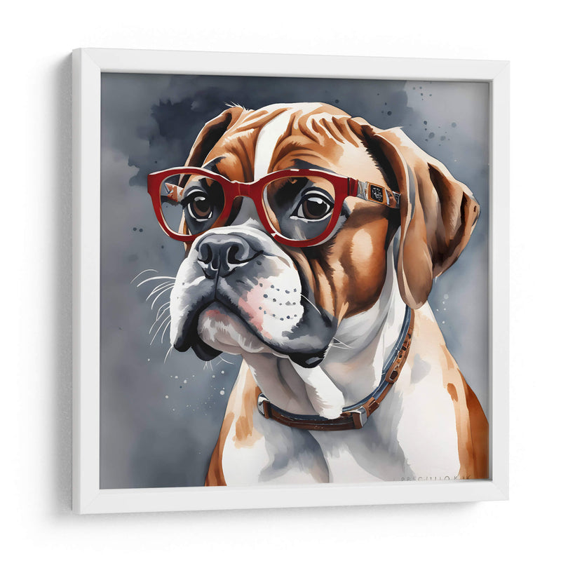 Perro Boxer con lentes - Mavel Per | Cuadro decorativo de Canvas Lab
