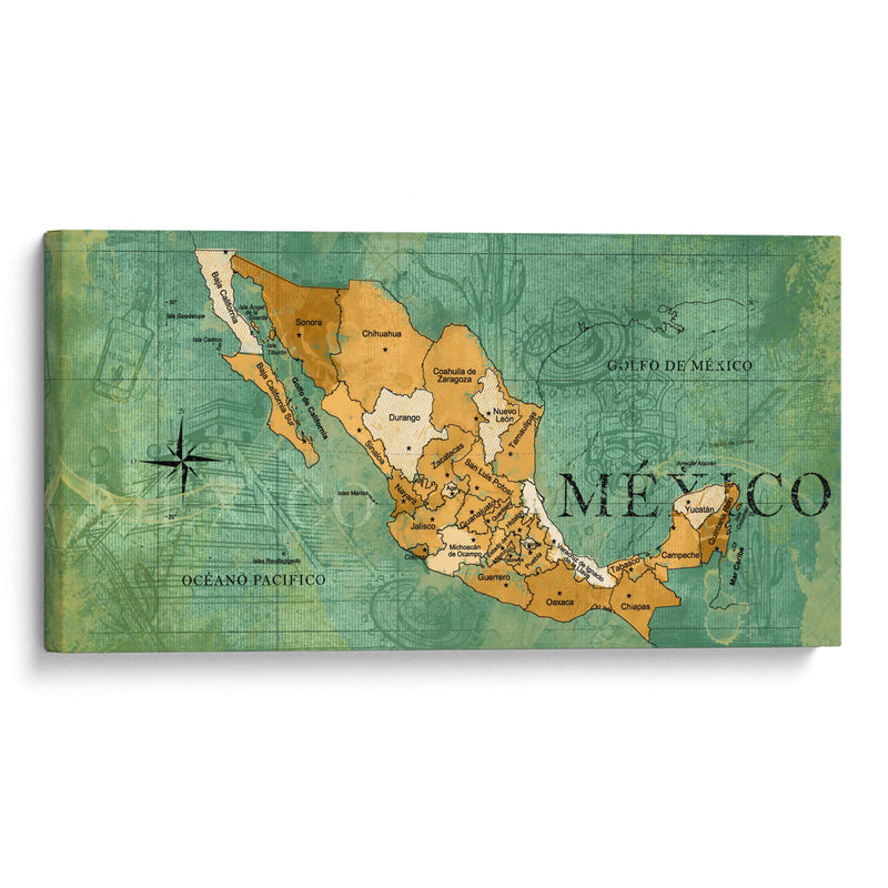 Mapa Vintage México - Lofty&Me | Cuadro decorativo de Canvas Lab