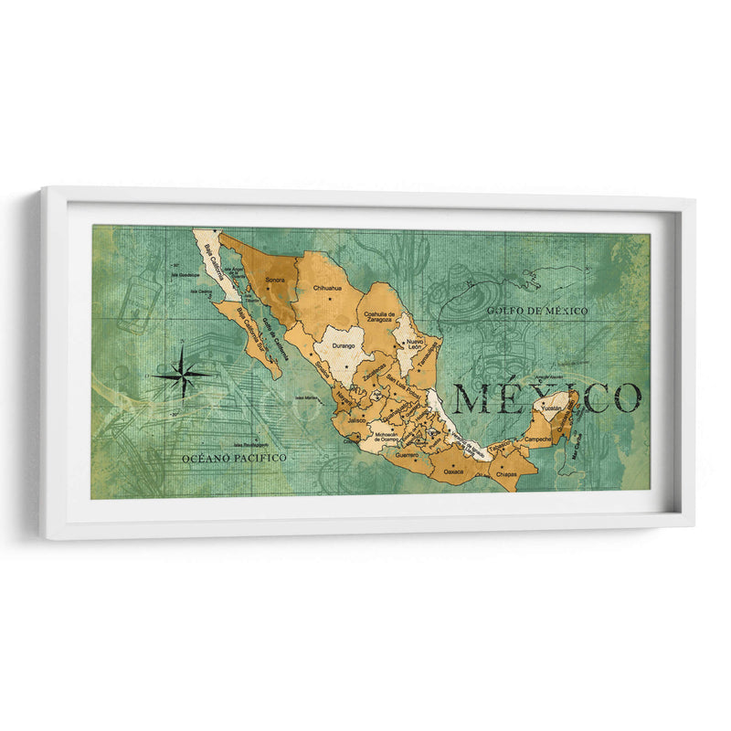 Mapa Vintage México - Lofty&Me | Cuadro decorativo de Canvas Lab