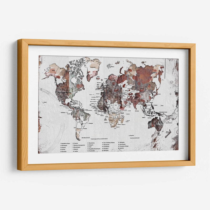 Mapa Vintage Blanco con nombres - Lofty&Me | Cuadro decorativo de Canvas Lab