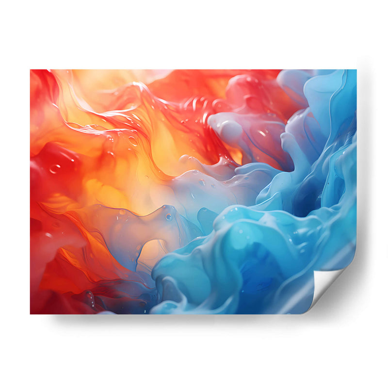 Fluye - Anaranjado Azul - 5 - DeLaVegaGaming | Cuadro decorativo de Canvas Lab