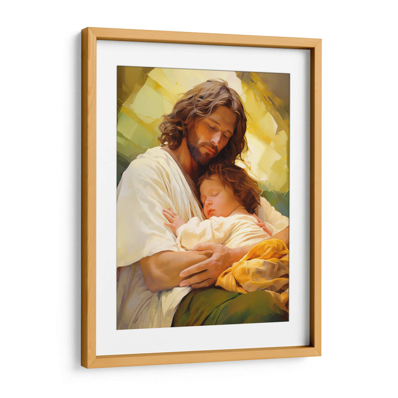 jesus con fondo amarillo - Cristianos de la Biblia | Cuadro decorativo de Canvas Lab