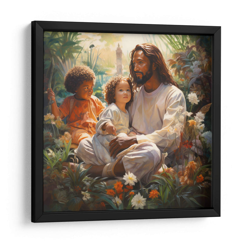 jesus con niños en el cielo - Cristianos de la Biblia | Cuadro decorativo de Canvas Lab