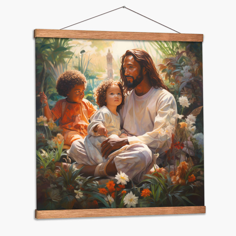 jesus con niños en el cielo - Cristianos de la Biblia | Cuadro decorativo de Canvas Lab