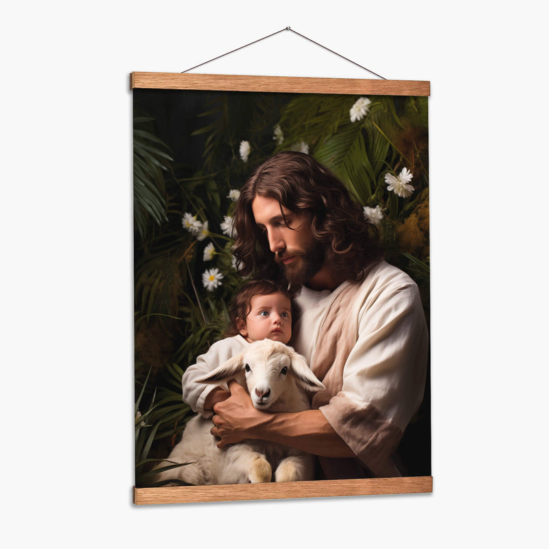 jesus cuidando al bebé - Cristianos de la Biblia | Cuadro decorativo de Canvas Lab