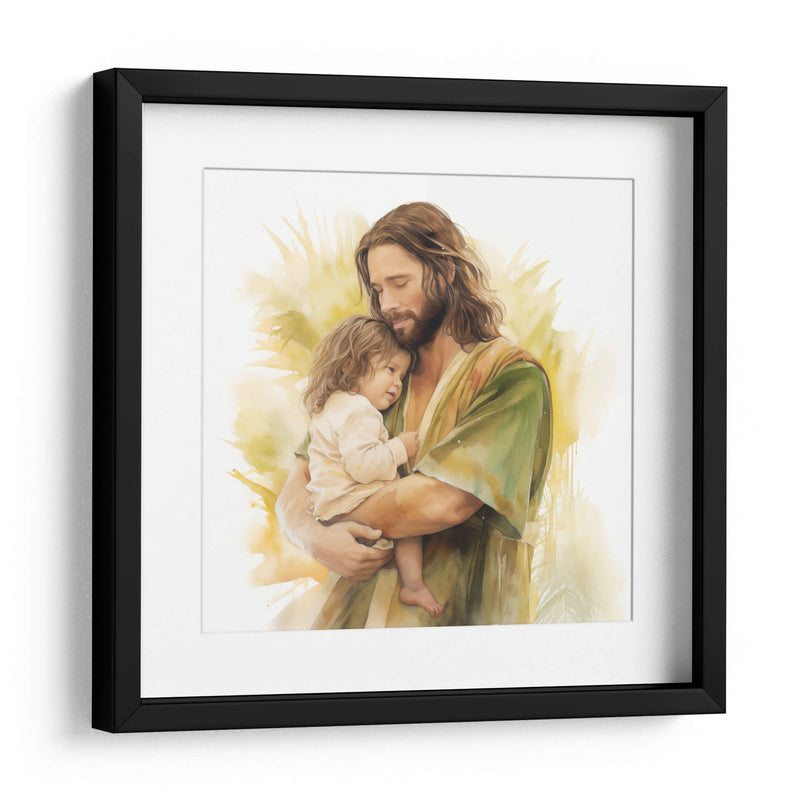 jesus de acuarela 2 - Cristianos de la Biblia | Cuadro decorativo de Canvas Lab