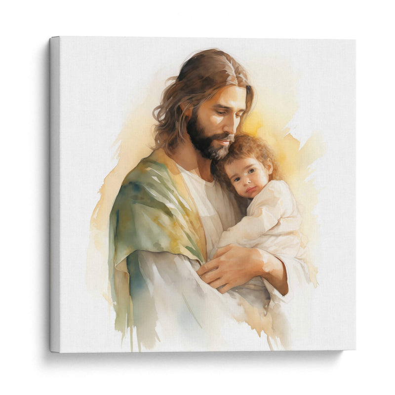 jesus de acuarela 3 - Cristianos de la Biblia | Cuadro decorativo de Canvas Lab
