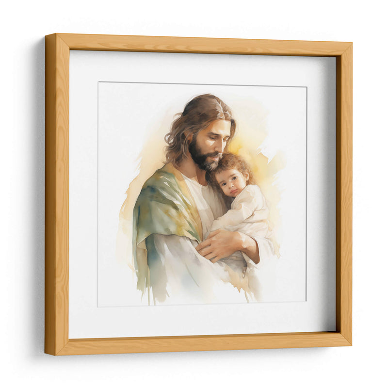 jesus de acuarela 3 - Cristianos de la Biblia | Cuadro decorativo de Canvas Lab