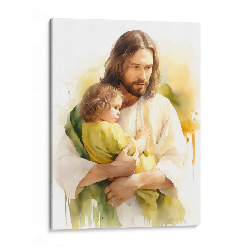 jesus de acuarela - Cristianos de la Biblia | Cuadro decorativo de Canvas Lab