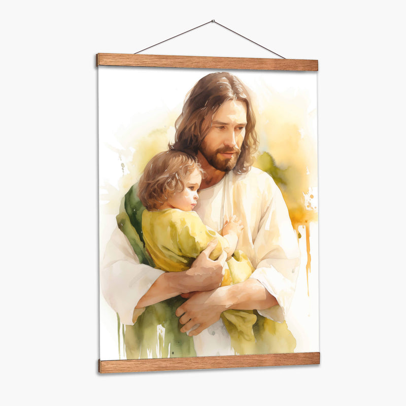 jesus de acuarela - Cristianos de la Biblia | Cuadro decorativo de Canvas Lab