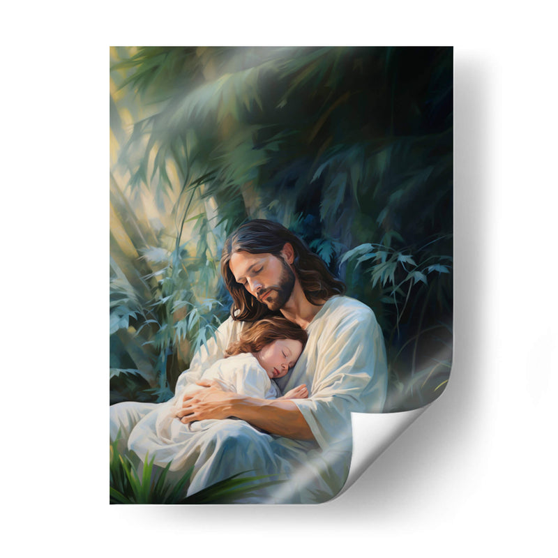 jesus entre las plantas - Cristianos de la Biblia | Cuadro decorativo de Canvas Lab