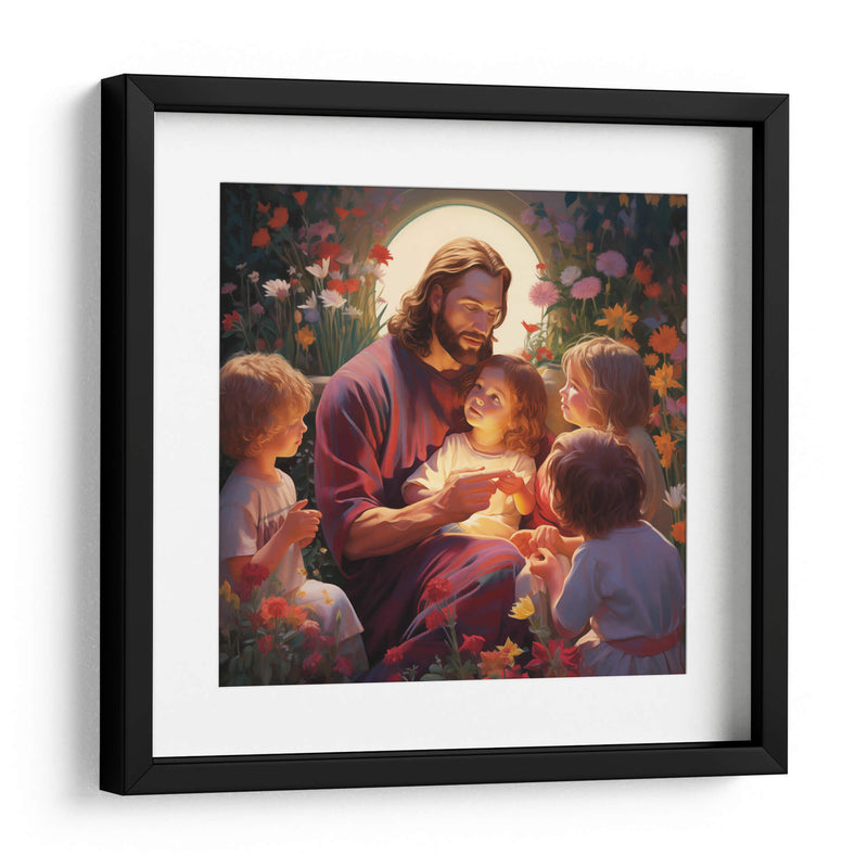 pintura de jesus con niños - Cristianos de la Biblia | Cuadro decorativo de Canvas Lab