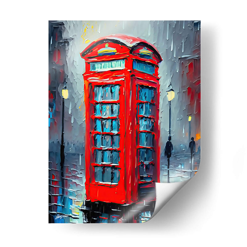 Cabina Roja Londres - Color Strokes | Cuadro decorativo de Canvas Lab