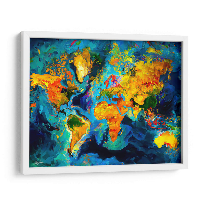 Mapa del Mundo - Color Stroke - Color Strokes | Cuadro decorativo de Canvas Lab