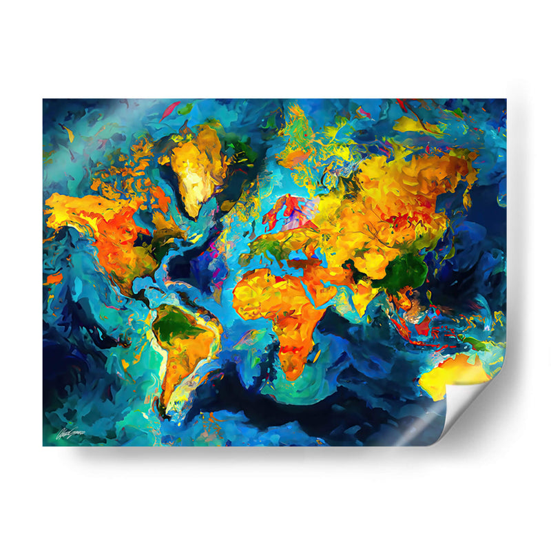 Mapa del Mundo - Color Stroke - Color Strokes | Cuadro decorativo de Canvas Lab