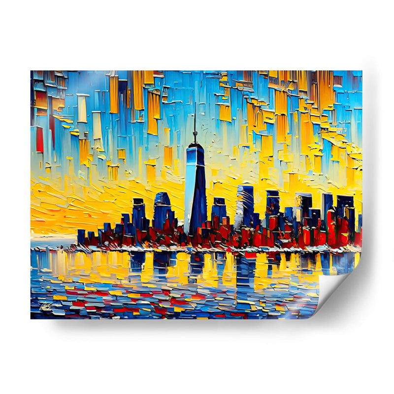 Horizonte de Nueva York - Color Strokes | Cuadro decorativo de Canvas Lab