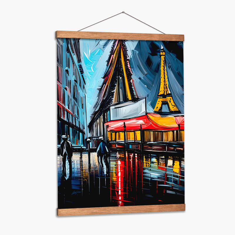 Paris de Noche 2 - Color Strokes | Cuadro decorativo de Canvas Lab