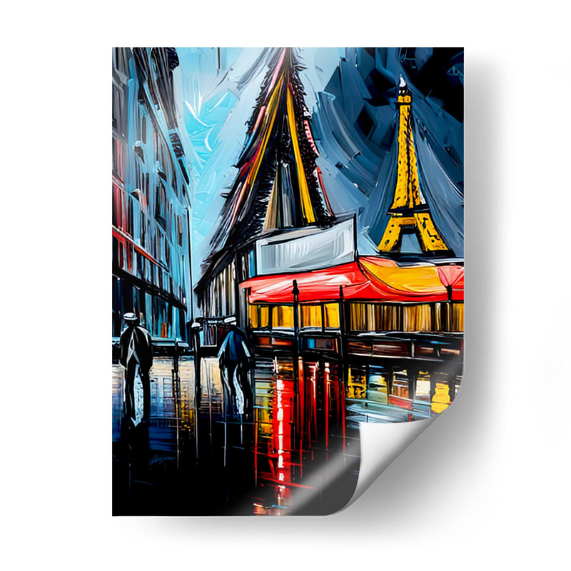 Paris de Noche 2 - Color Strokes | Cuadro decorativo de Canvas Lab